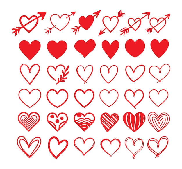 El paquete de íconos de corazón el paquete de vectores de corazón