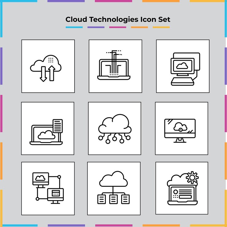 Paquete de iconos Creative Data Management 25 Glyph Solid Black como ojo servidor mano sd nube