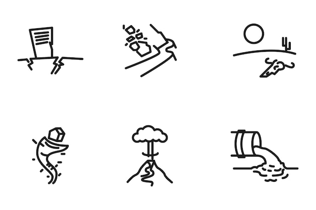 El paquete de iconos de desastre Vector EPS 10