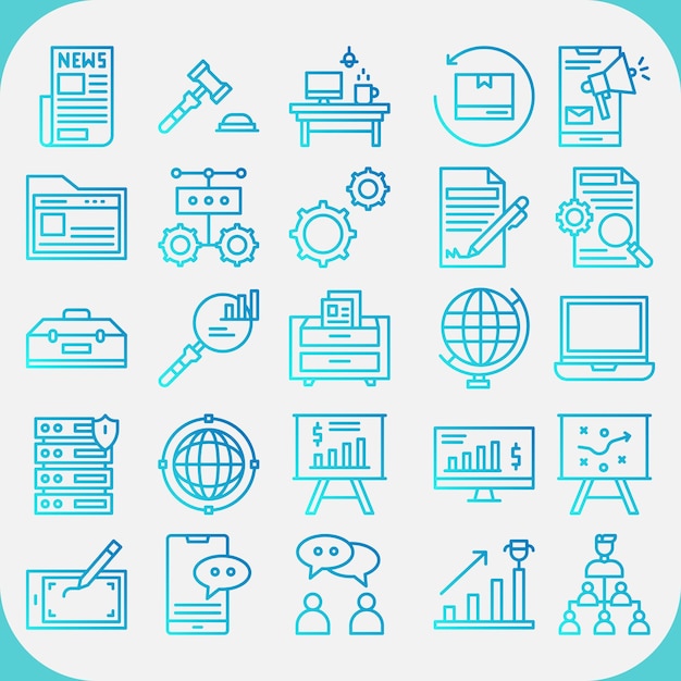 paquete de iconos de diseño vectorial de gestión de proyectos
