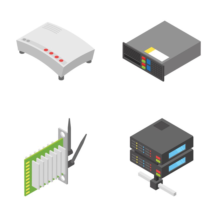 Vector paquete de iconos de dispositivos de conexión y red