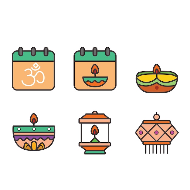 Paquete de iconos de diwali