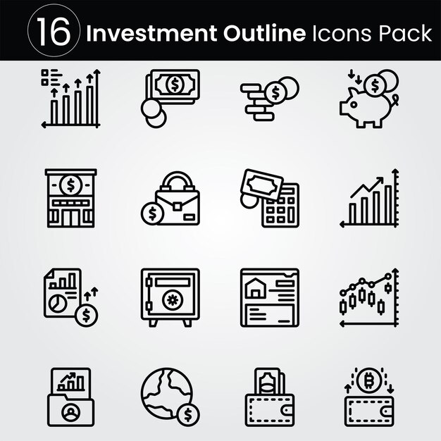 El paquete de iconos de esquema de inversión