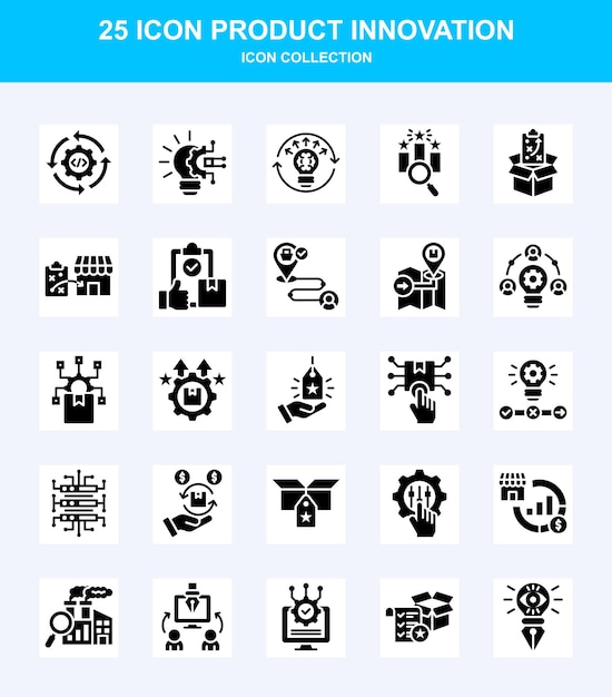 El paquete de iconos de glifos de innovación de productos