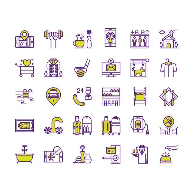 Paquete de iconos de hoteles y turismo