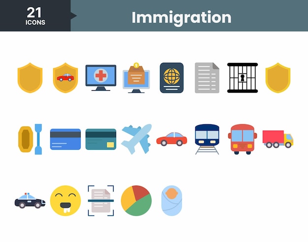 El paquete de iconos de inmigración