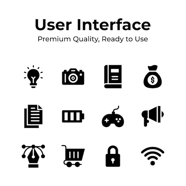 Paquete de iconos de interfaz de usuario en estilo moderno