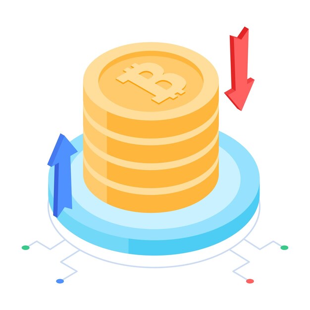 Paquete de iconos isométricos de criptomonedas