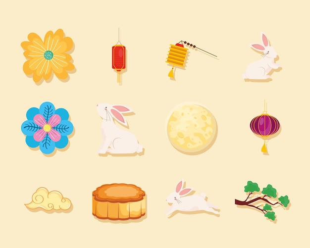 Paquete de iconos luna china