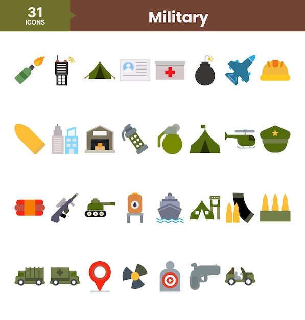El paquete de iconos militares