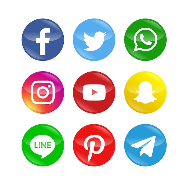 Paquete de iconos modernos de redes sociales