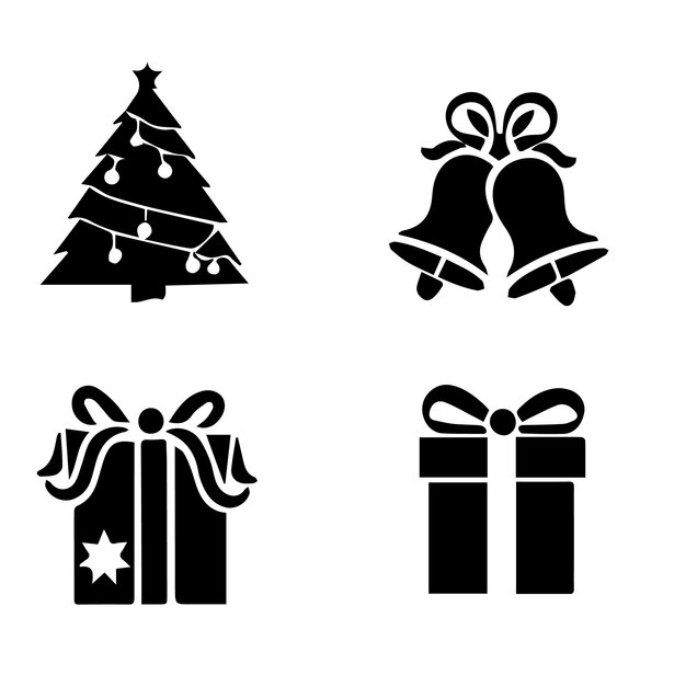 El paquete de iconos de Navidad es un juego de regalos de bola de árbol de estrellas.