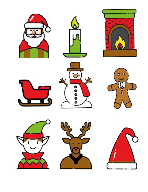 Vector paquete de iconos de navidad