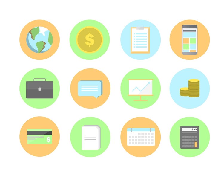 Paquete de iconos de negocios coloridos