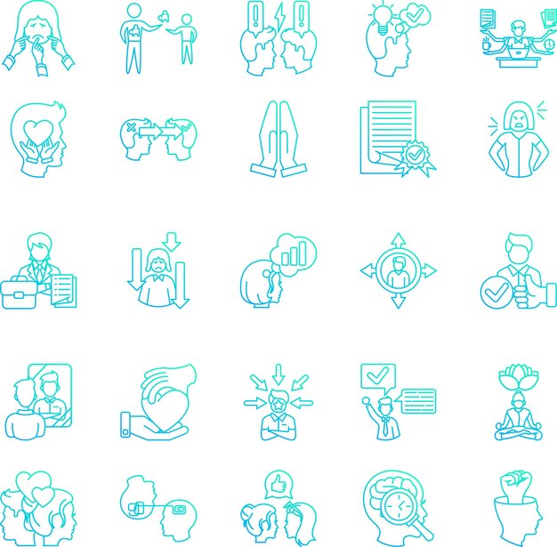 El paquete de iconos de People Pleaser 25 en estilo gradiente
