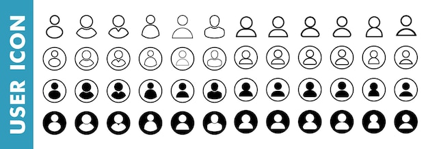 El paquete de iconos de perfil del usuario