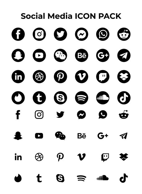El paquete de iconos de las redes sociales