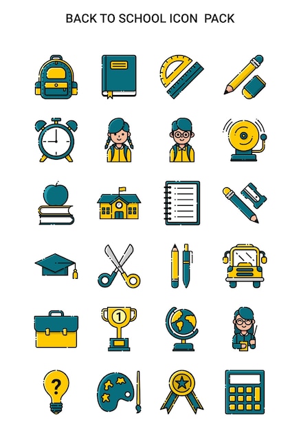 El paquete de iconos de regreso a la escuela