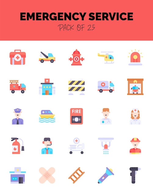 Paquete de iconos de servicios de emergencia
