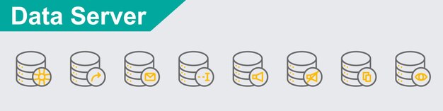 El paquete de iconos del servidor de datos vectorial