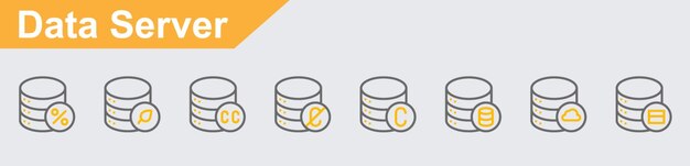 El paquete de iconos del servidor de datos vectorial