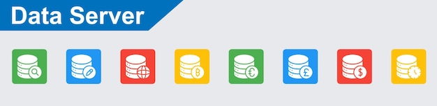 El paquete de iconos del servidor de datos vectorial