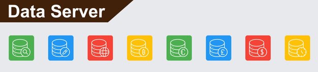 El paquete de iconos del servidor de datos vectorial