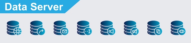 El paquete de iconos del servidor de datos vectorial