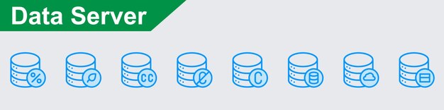El paquete de iconos del servidor de datos vectorial