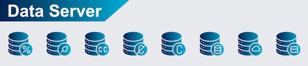 El paquete de iconos del servidor de datos vectorial