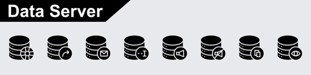 El paquete de iconos del servidor de datos vectorial