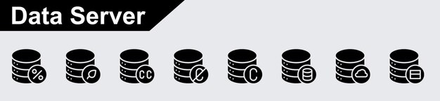 El paquete de iconos del servidor de datos vectorial