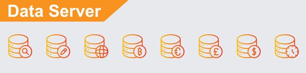 El paquete de iconos del servidor de datos vectorial