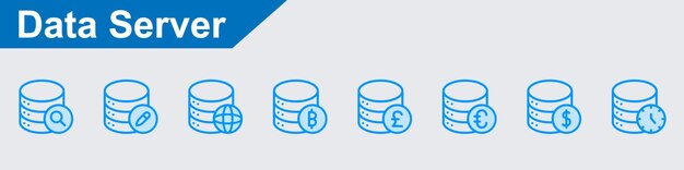 El paquete de iconos del servidor de datos vectorial