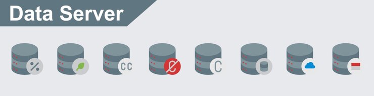 Vector el paquete de iconos del servidor de datos vectorial