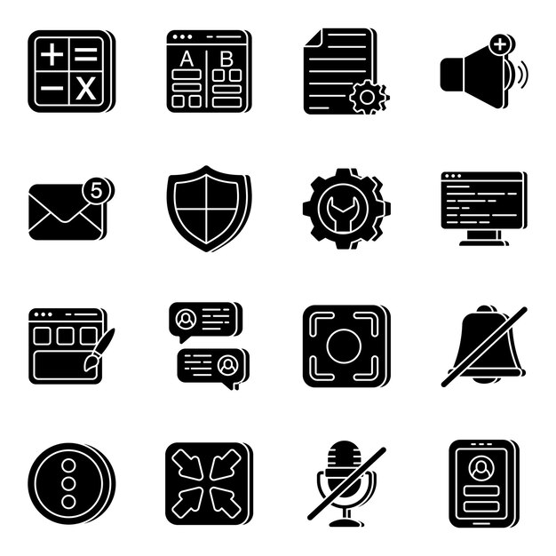 Paquete de iconos sólidos de interfaz de usuario