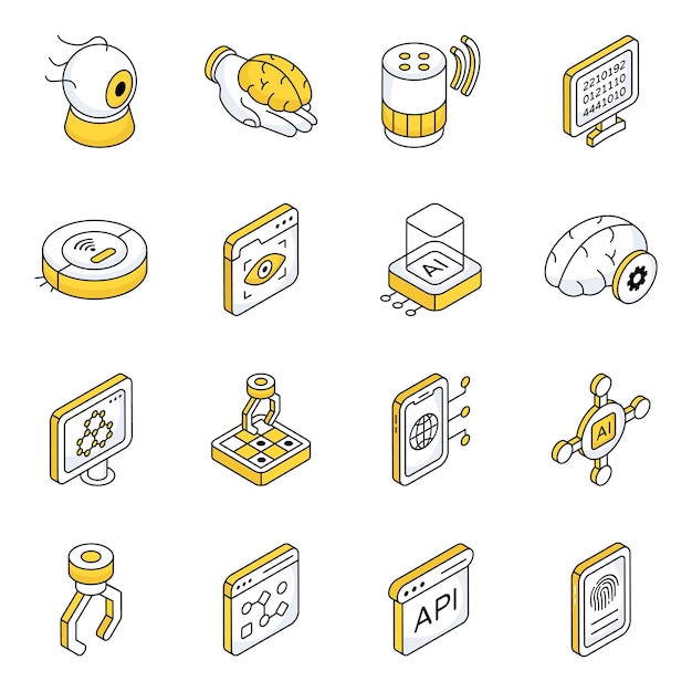 Paquete de iconos de tecnología AI Parfaito para el sitio web y la aplicación de interfaz de usuario móvil