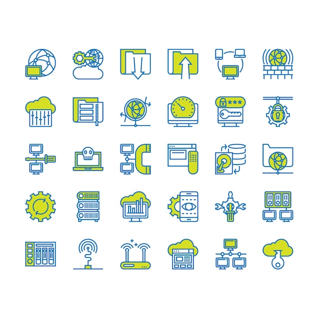 Paquete de iconos de tecnología de red