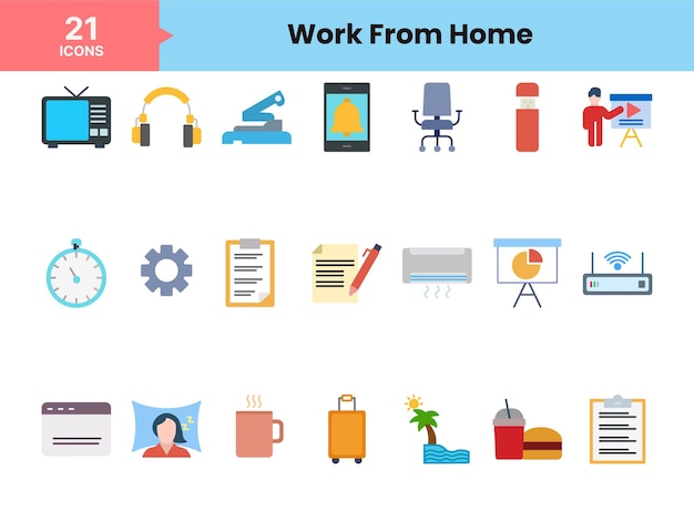 El paquete de íconos de Trabajo desde el hogar
