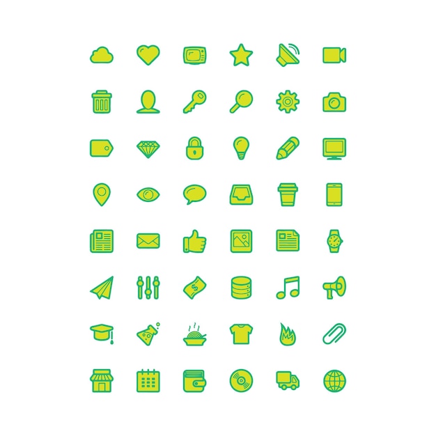 Paquete de iconos vectoriales de la biblioteca