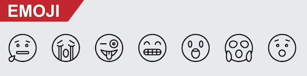 El paquete de iconos vectoriales de emoji