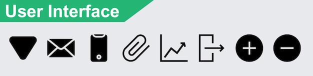 El paquete de iconos vectoriales de la interfaz de usuario