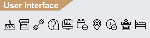 El paquete de iconos vectoriales de la interfaz de usuario