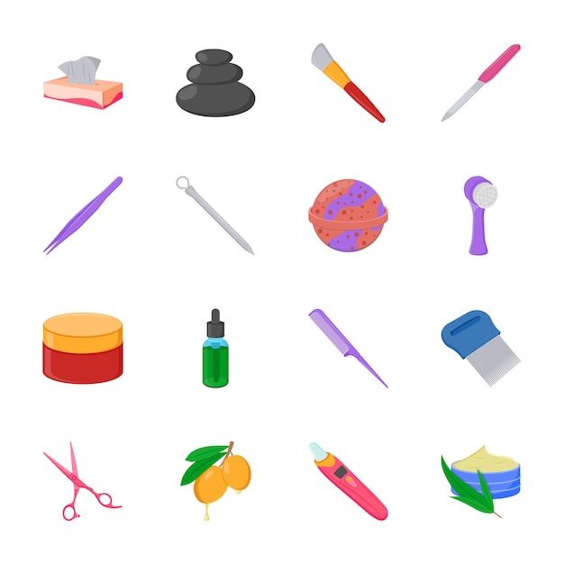 El paquete de iconos vectoriales de maquillaje y cosméticos