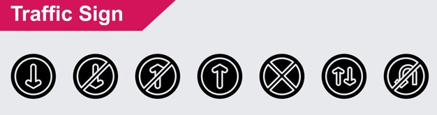 El paquete de iconos vectoriales de las señales de tráfico