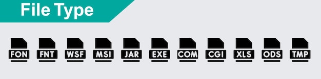 Paquete de iconos vectoriales de tipo de archivo