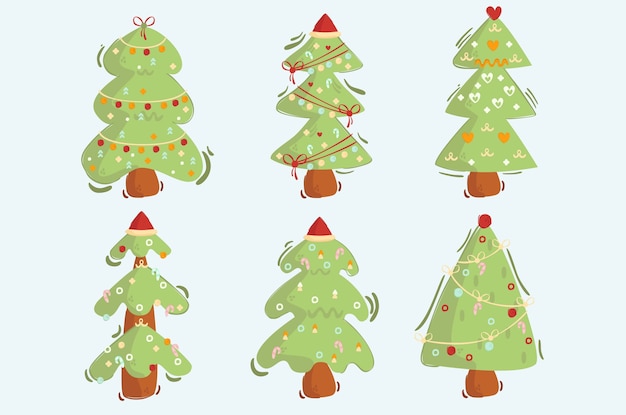 Paquete de ilustración de árbol de navidad