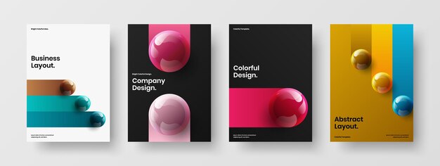 Paquete de ilustración de banner de esferas realistas multicolores