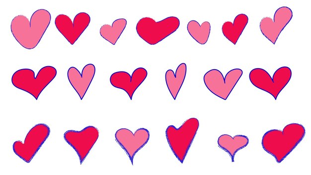 Paquete de ilustración de corazón dibujado a mano