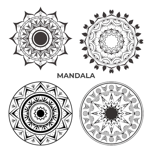 Vector paquete de ilustración de diseño de mandala islámico moderno simple